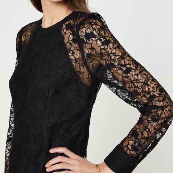 Club Monaco Fitted Lace Dress Black Size 2 NWT in packaging - Picture 2 of 7